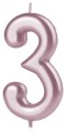 Świeczka cyfra rose gold 3