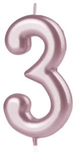 Świeczka cyfra rose gold 3