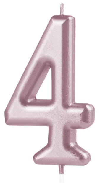 Świeczka cyfra rose gold 4