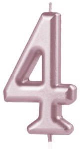 Świeczka cyfra rose gold 4