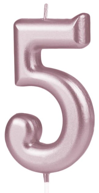 Świeczka cyfra rose gold 5