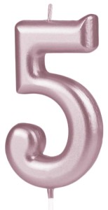 Świeczka cyfra rose gold 5
