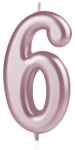 Świeczka cyfra rose gold 6