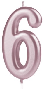 Świeczka cyfra rose gold 6