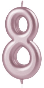 Świeczka cyfra rose gold 8