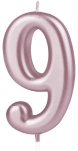Świeczka cyfra rose gold 9