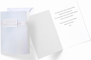 Pamiątka Sakramentu Chrztu Świętego - wzór w serca i krzyże