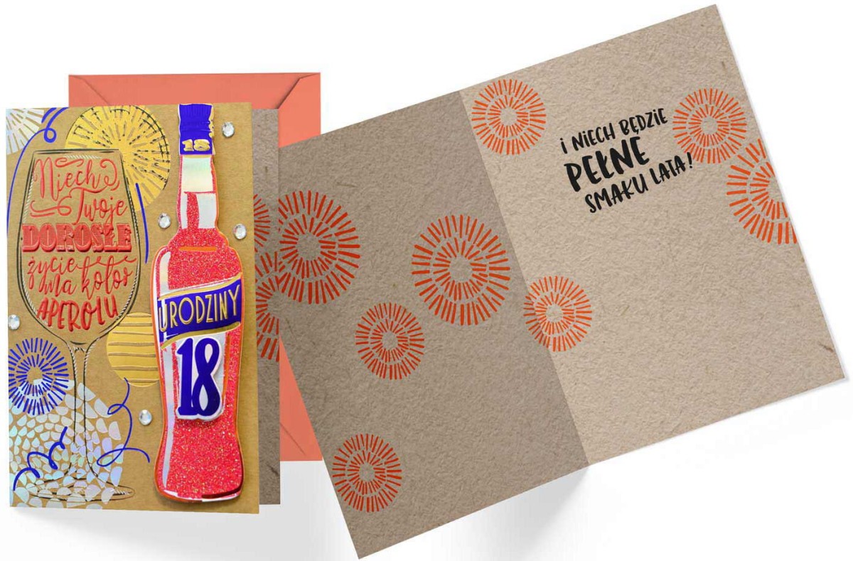 Kartka na 18 Urodziny - aperol
