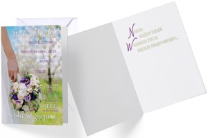 Kartka Serdeczne Życzenia w Dniu Ślubu - bukiet,  efekt trójwymiarowy