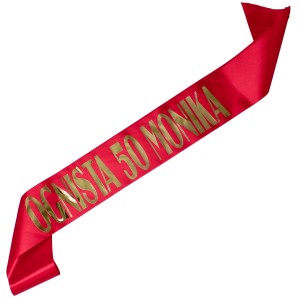 Czerwona szarfa Ognista 50 z dowolnym imieniem