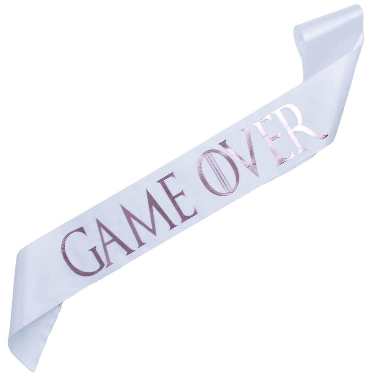 Biała szarfa GAME OVER