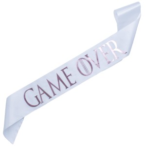 Biała szarfa GAME OVER