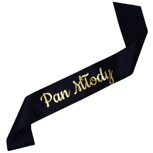 Czarna szarfa Pan Młody