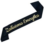 Czarna szarfa Zasłużona Emerytka