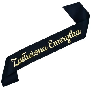 Czarna szarfa Zasłużona Emerytka