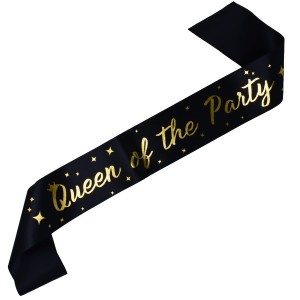 Czarna szarfa Queen of the Party