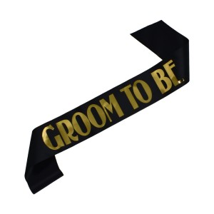 Groom To Be - czarna szarfa