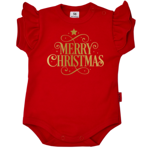 Merry Christmas - czerwone body z falbanką