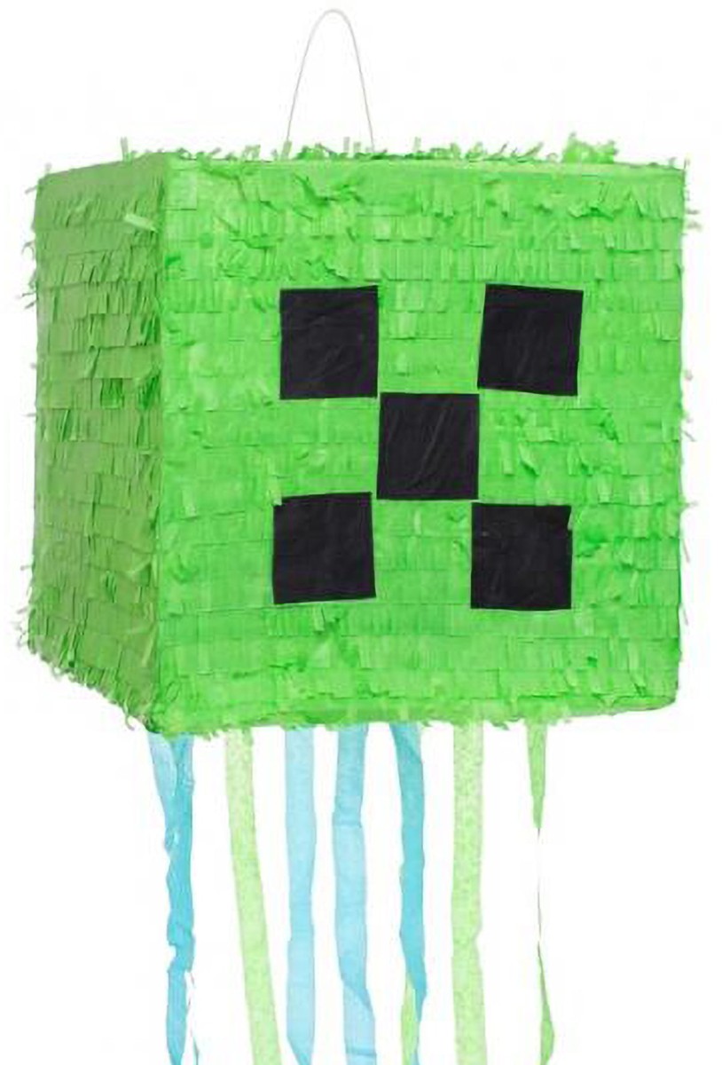 Piniata Zielony Piksel, rozm. 28x28x28 cm