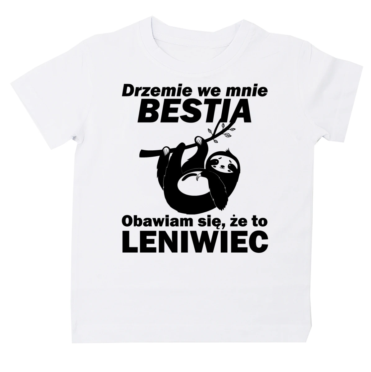 Leniwiec - Drzemie we mnie bestia biała koszulka