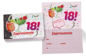 Zaproszenie Urodziny 18 - drinki