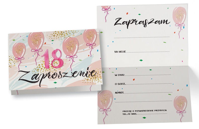 Zaproszenie na Urodziny 18