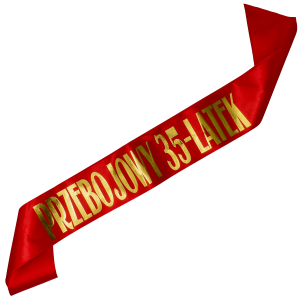 Przebojowy 35-latek czerwona szarfa
