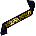 Królowa Imprezy czarna szarfa