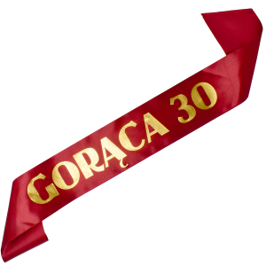 Gorąca 30 czerwona szarfa ze złotym nadrukiem