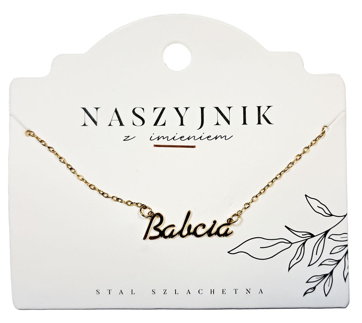 Naszyjnik z napisem Babcia