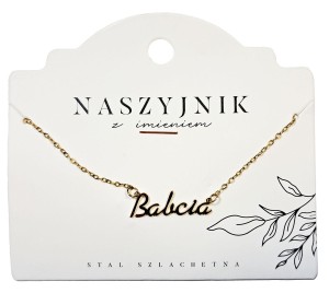 Naszyjnik z napisem Babcia
