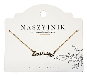 Naszyjnik z napisem Siostra No1