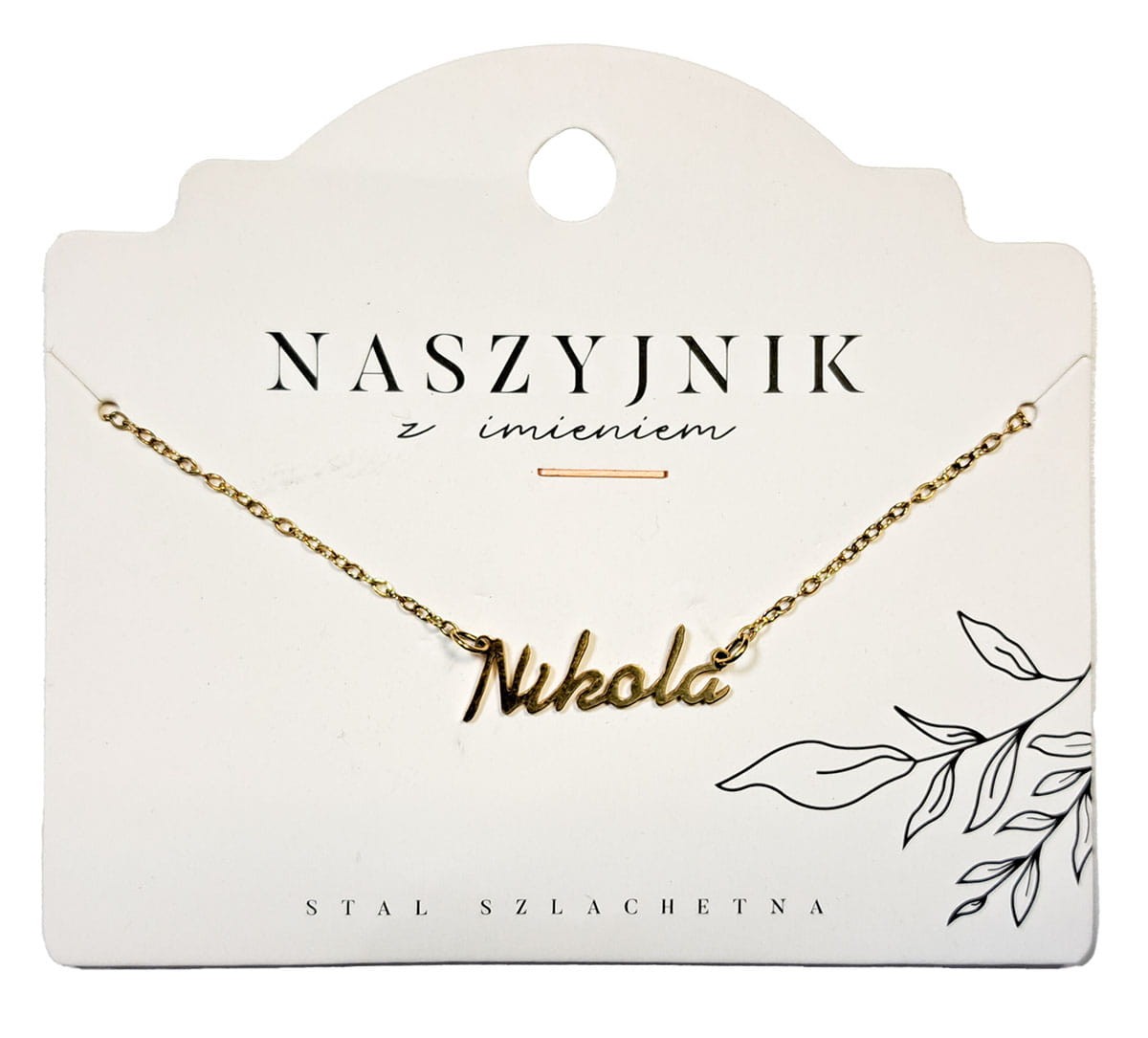 Naszyjnik z imieniem Nikola