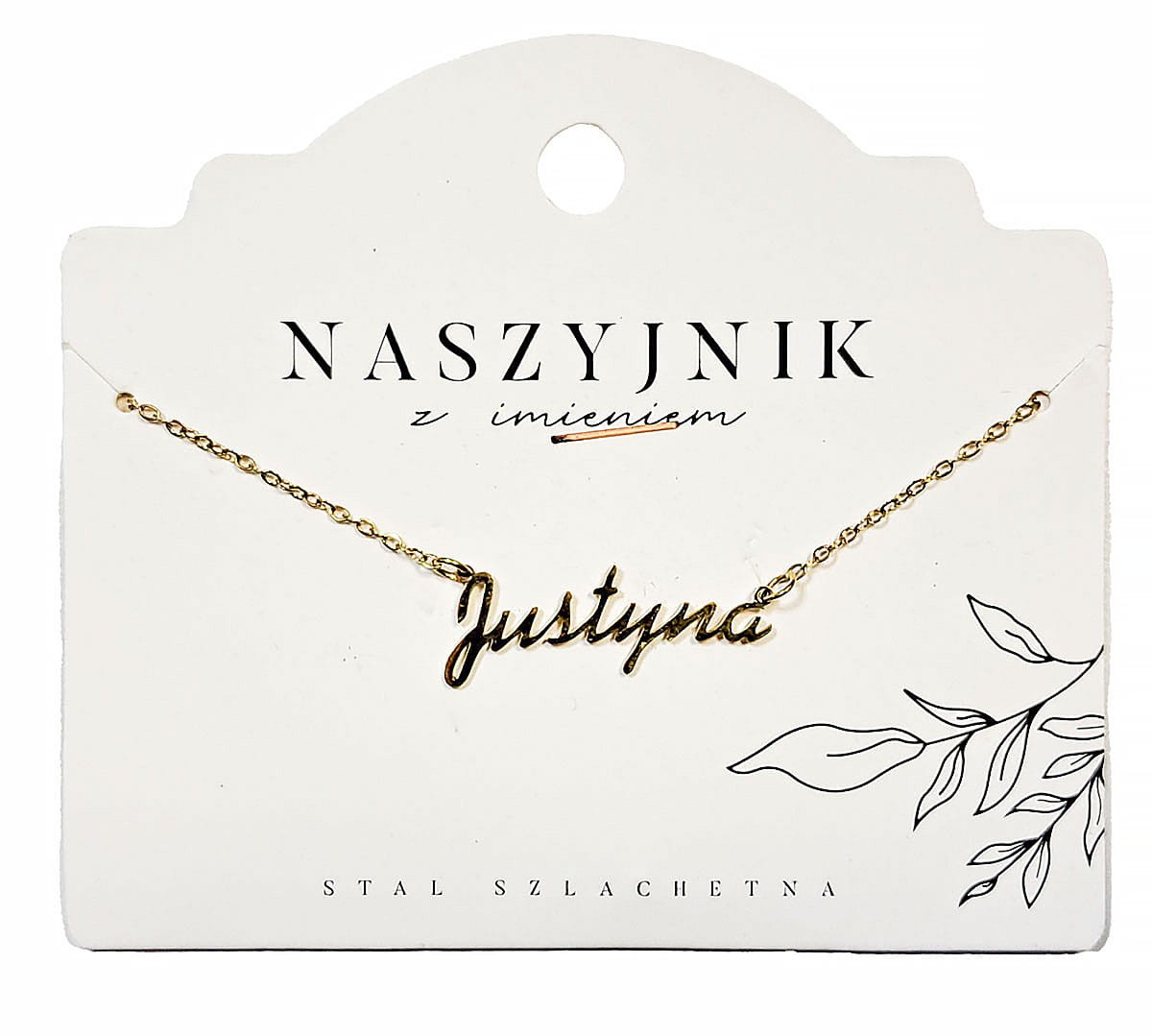 Naszyjnik z imieniem Justyna
