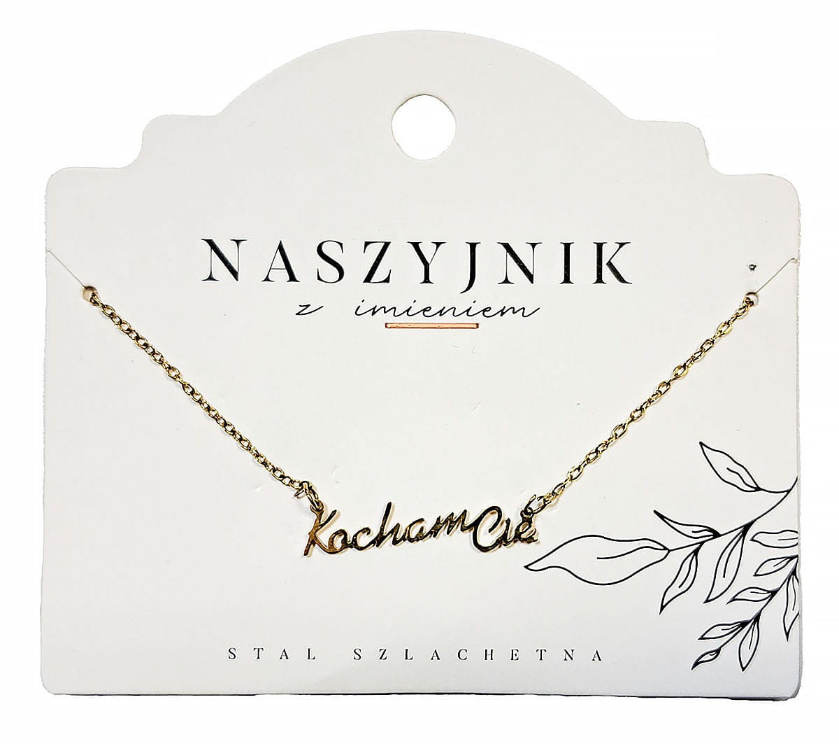 Naszyjnik z napisem Kocham Cię
