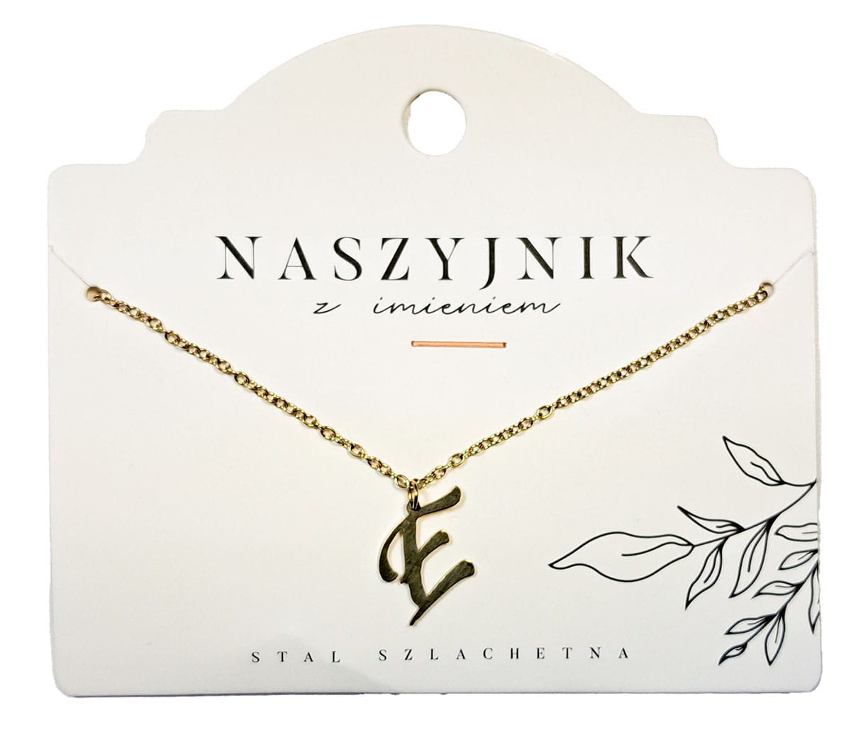 Naszyjnik z literą E