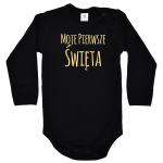 Czarne body  Moje Pierwsze Święta długi rękaw