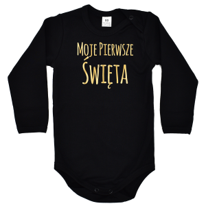 Czarne body  Moje Pierwsze Święta długi rękaw