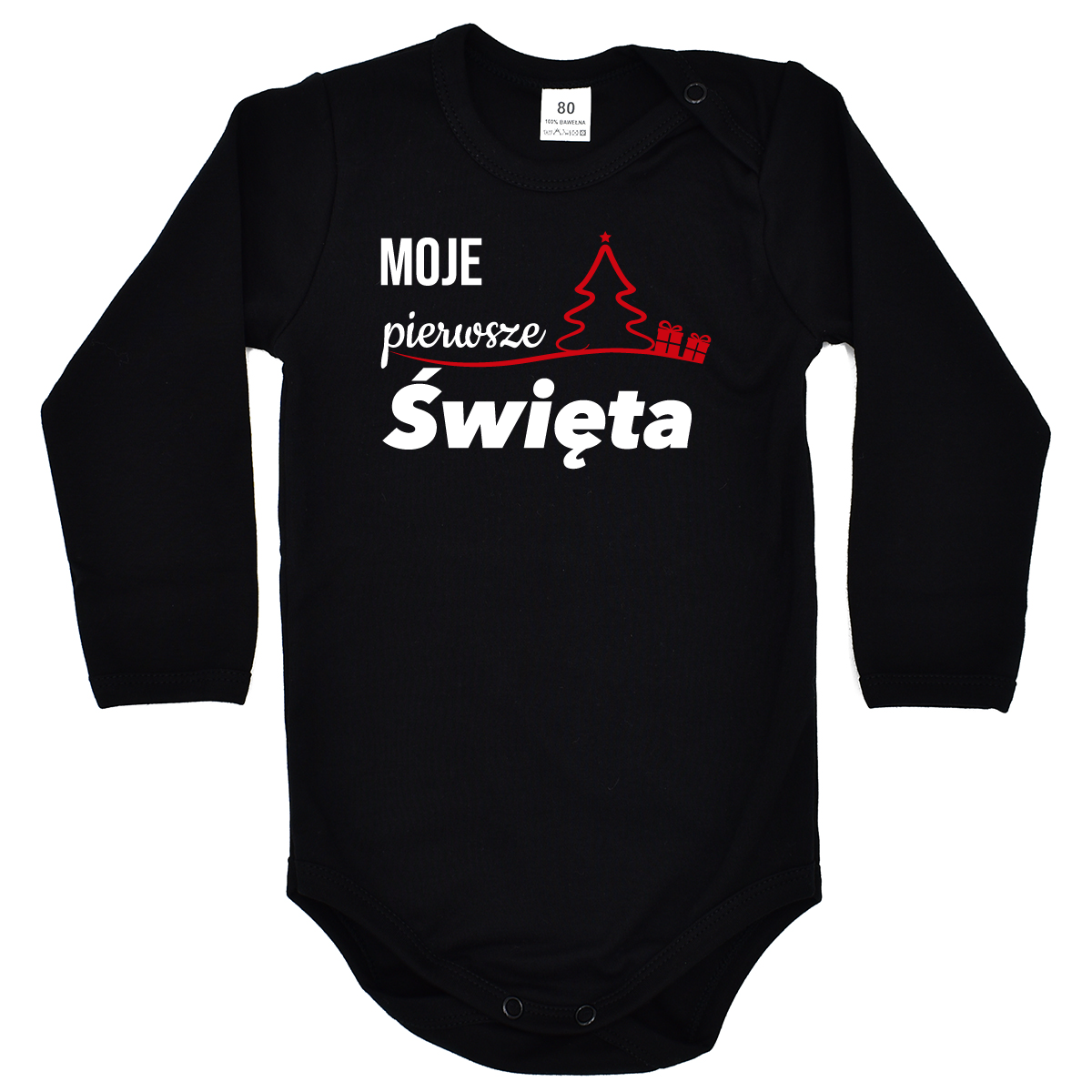 Czarne body Moje Pierwsze Święta z choinką