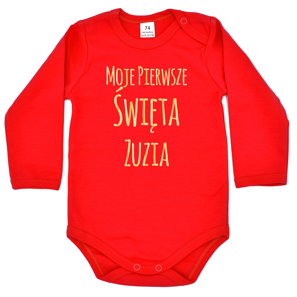 Czerwone body Moje Pierwsze Święta z imieniem