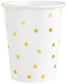 Kubek biały w złote kropki 220ml 6szt