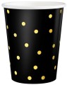 Kubek czarny w złote kropki 220ml 6szt