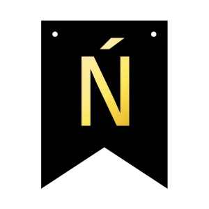 Baner personalizowany czarno-złoty litera Ń