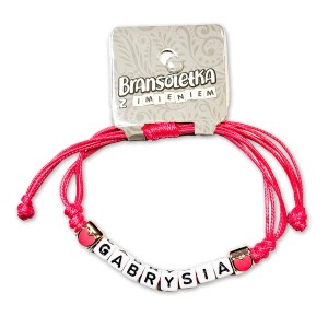 Bransoletka z imieniem Gabrysia - różowa