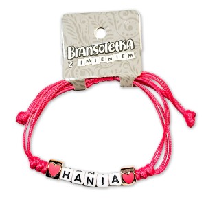 Bransoletka z imieniem Hania - różowa