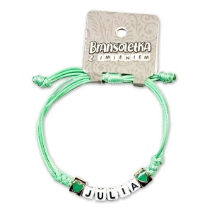 Bransoletka z imieniem Julia - miętowa