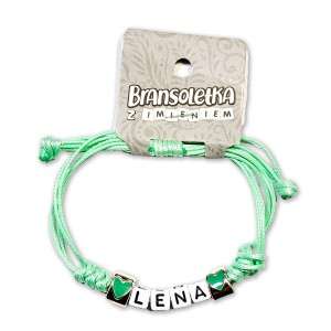 Bransoletka z imieniem Lena - miętowa