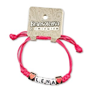Bransoletka z imieniem Lena - różowa