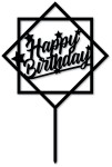 Topper na tort - Happy Birthday - kwadraty