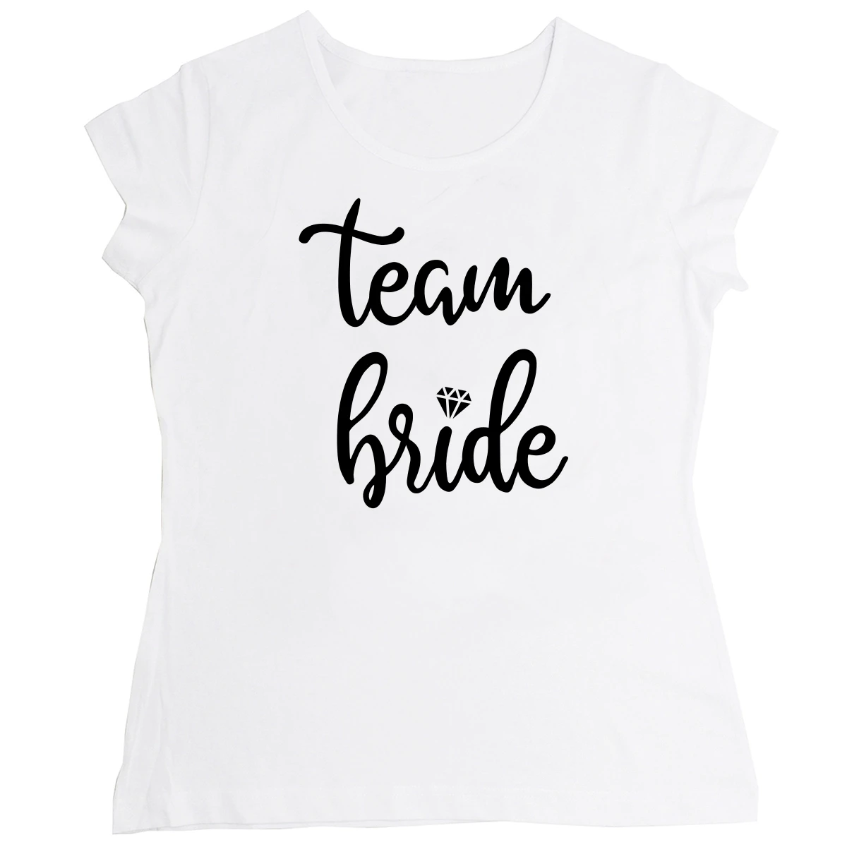 koszulka team bride biała z diamentem